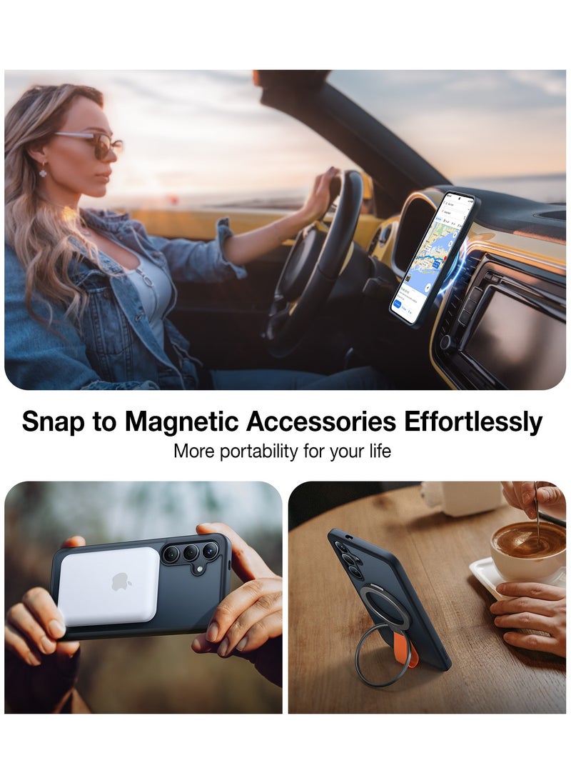 TORRAS - Magnetic Guardian Designed for Samsung Galaxy S24 Case Compatible with MagSafe, Mil-Grade Drop Tested Translucent Back Soft Edge Slim Protective for Samsung S24 Case 2024, Black - Image 1