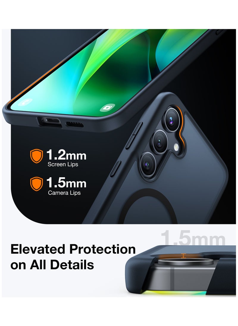 TORRAS - Magnetic Guardian Designed for Samsung Galaxy S24 Case Compatible with MagSafe, Mil-Grade Drop Tested Translucent Back Soft Edge Slim Protective for Samsung S24 Case 2024, Black - Image 1