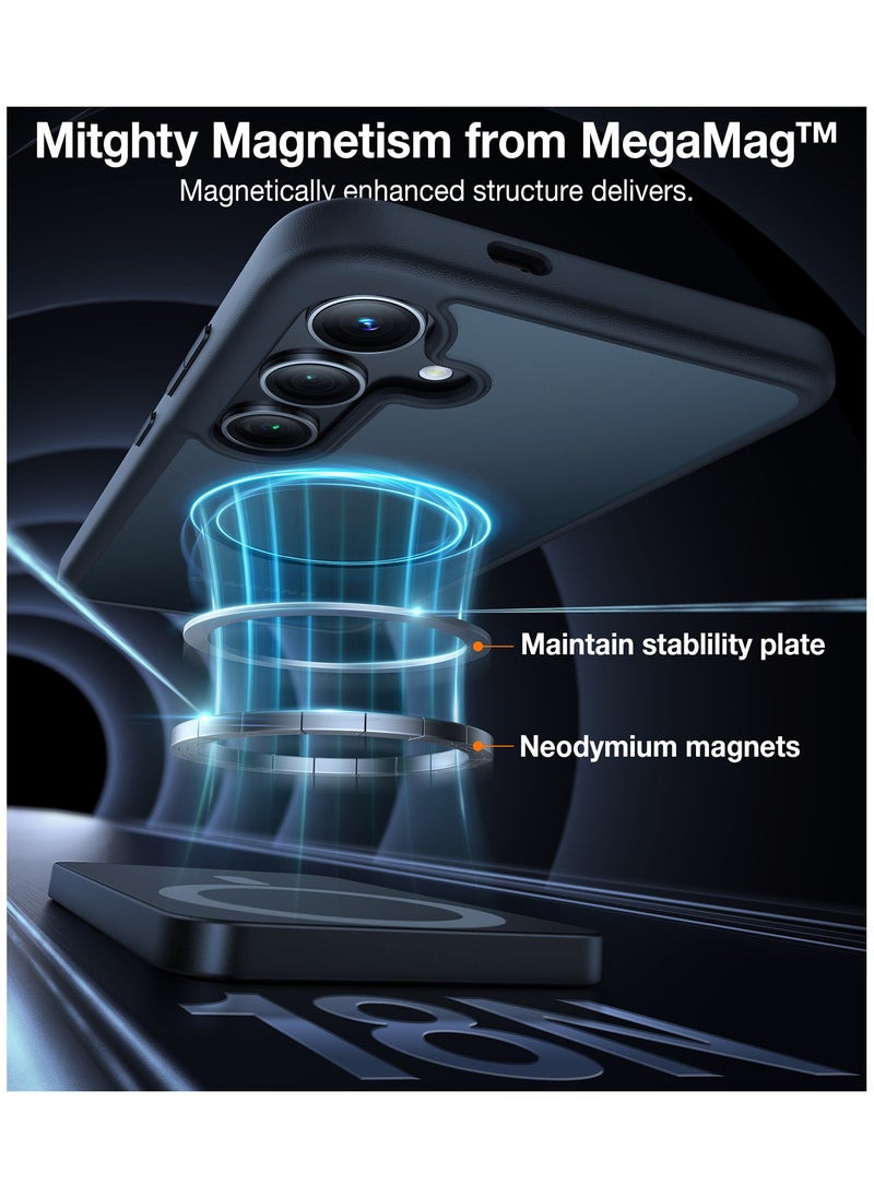 TORRAS - Magnetic Guardian Designed for Samsung Galaxy S24 Case Compatible with MagSafe, Mil-Grade Drop Tested Translucent Back Soft Edge Slim Protective for Samsung S24 Case 2024, Black - Image 1