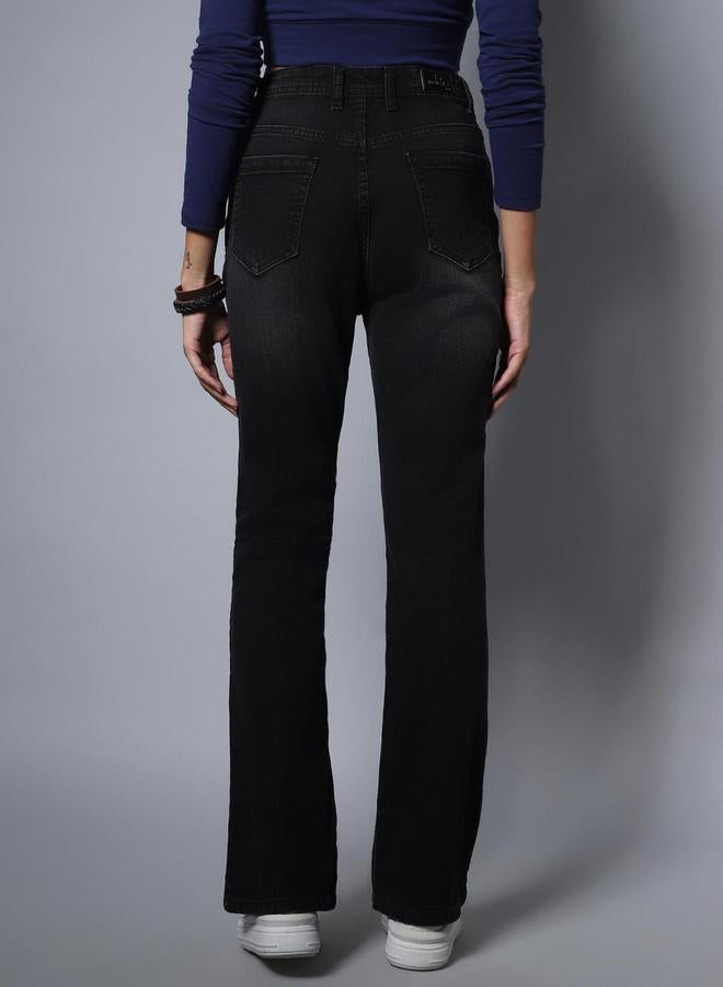 هاي ستار جينز مطاطي بخصر عالي وقصة بوت كت - Image 4