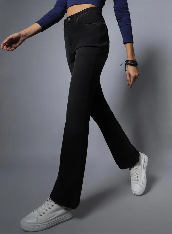 هاي ستار جينز مطاطي بخصر عالي وقصة بوت كت