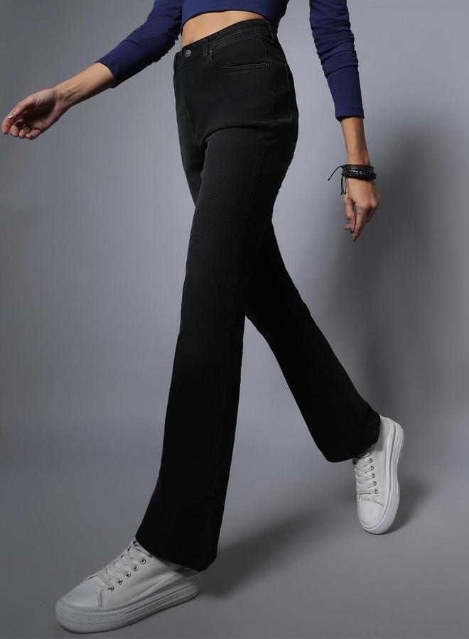 هاي ستار جينز مطاطي بخصر عالي وقصة بوت كت - Image 1