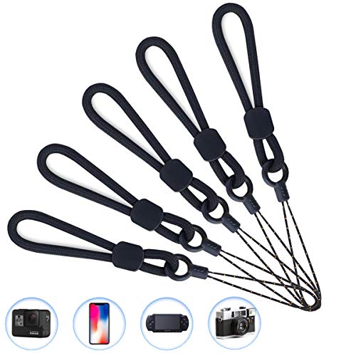 YOUOWO Ring Lanyards Black Finger Strap 5 Pack Short Rope Small Lanyard,For Phone Cases Keys Keychain USB Flash Drive CellPhone iPod ID Card Badge Camera - Image 3