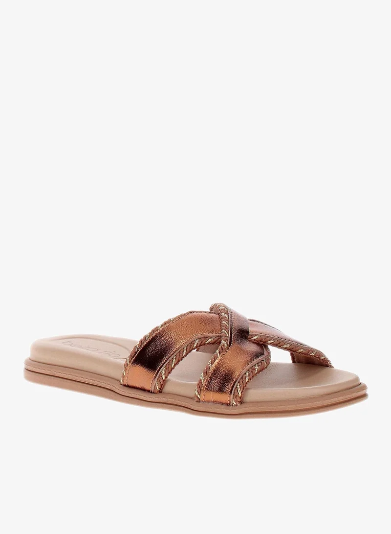 Beira Rio Bronze Beira Rio Women’s Flat Summer Footwear – Lightweight Slip-On Comfort with Stylish Casual Design for Women | Best Price UAE