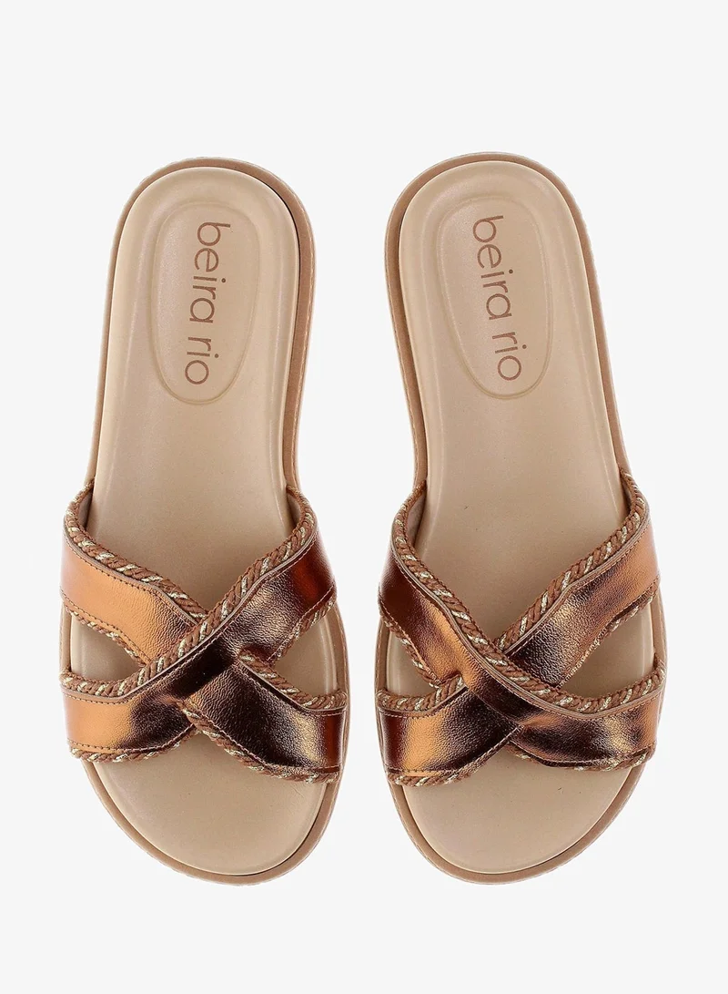 Beira Rio Bronze Beira Rio Women’s Flat Summer Footwear – Lightweight Slip-On Comfort with Stylish Casual Design for Women | Best Price UAE