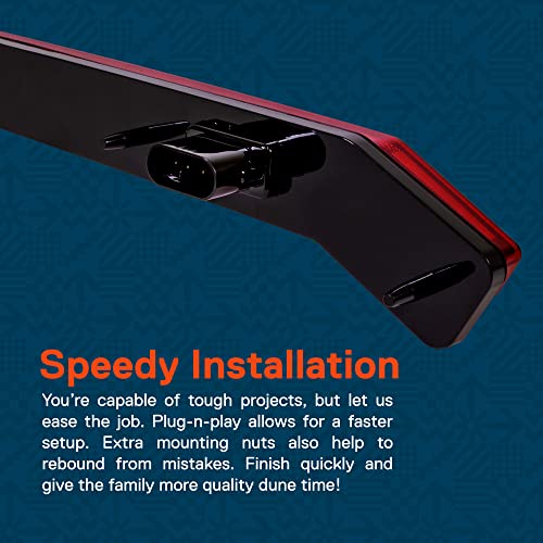 ONLINE LED STORE TRUE MODS LED 3rd Brake Center Tail Light for Polaris RZR XP 1000 Turbo Sportsman 1000 XP 2019 2020 2021 2022 UTV [Thunder Design] [DOT-Rated] - Smoked - Image 5