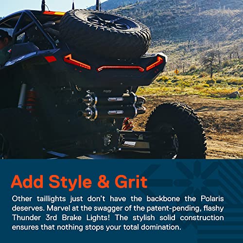 ONLINE LED STORE TRUE MODS LED 3rd Brake Center Tail Light for Polaris RZR XP 1000 Turbo Sportsman 1000 XP 2019 2020 2021 2022 UTV [Thunder Design] [DOT-Rated] - Smoked - Image 2