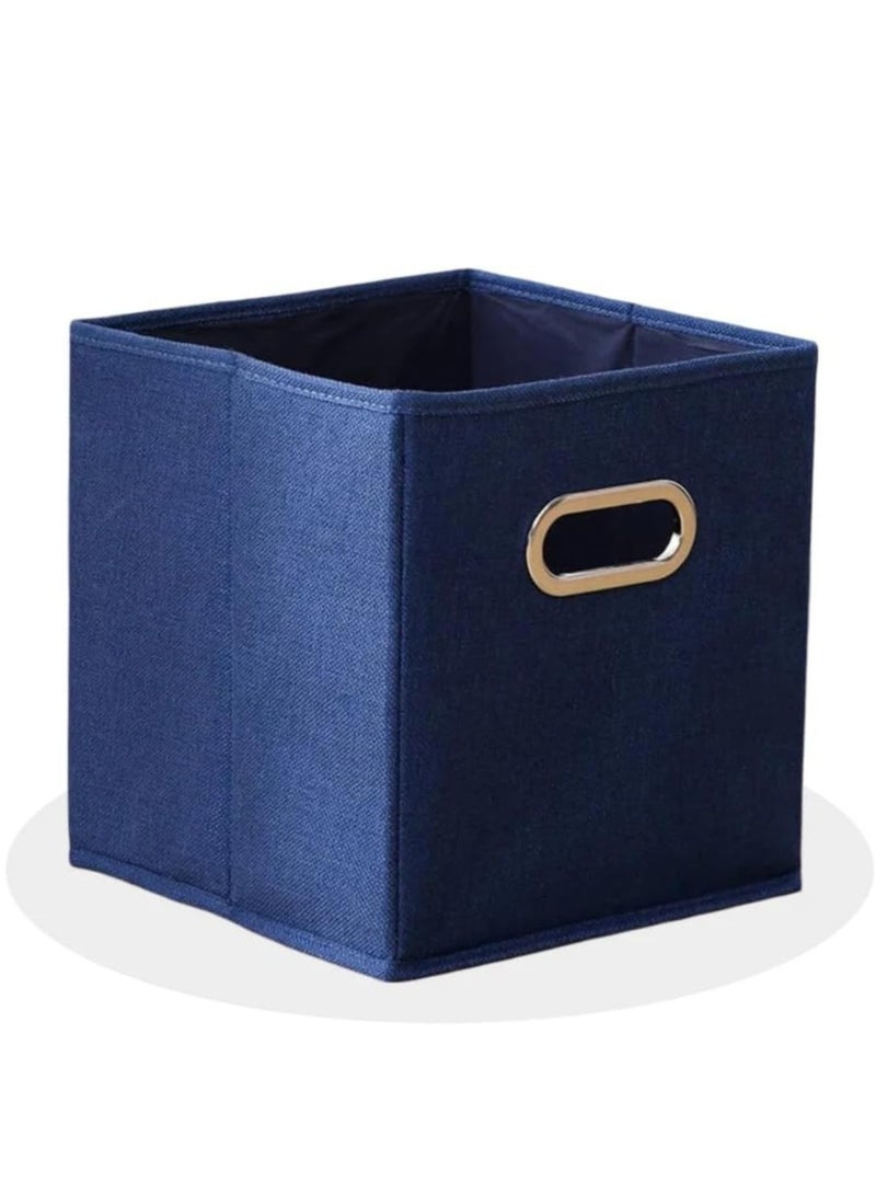 Wollar Foldable Clothes Storage Organizer Box - Portable Wardrobe, Cabinet & Cupboard Organiser Storage Boxes for Clothes with Steel Handles - 27 x 26 x 26 Inches (40L) - Blue - Image 2