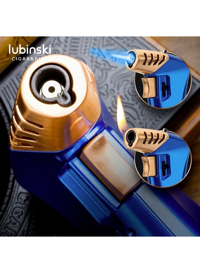Lubinski Metal Table Torch Lighter - Refillable Jet Flame, Wind-Resistant, Zinc Alloy Design - Image 2