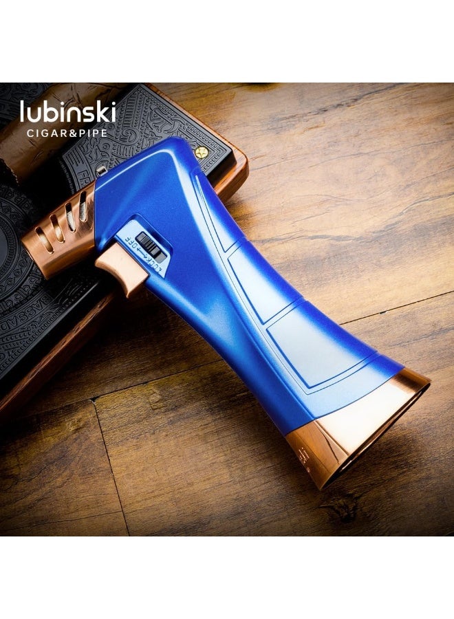Lubinski Metal Table Torch Lighter - Refillable Jet Flame, Wind-Resistant, Zinc Alloy Design - Image 3