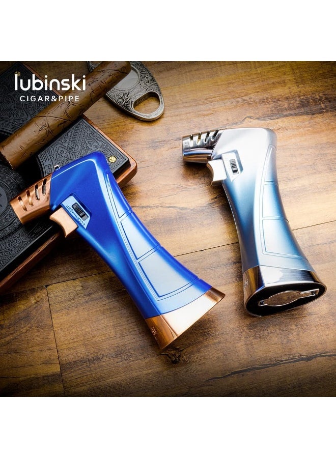 Lubinski Metal Table Torch Lighter - Refillable Jet Flame, Wind-Resistant, Zinc Alloy Design - Image 4