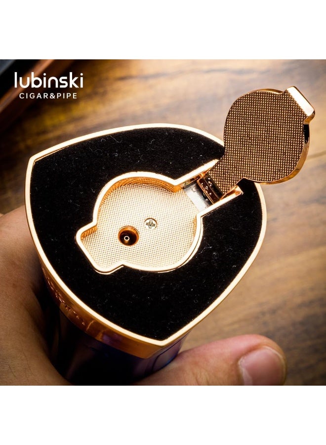 Lubinski Metal Table Torch Lighter - Refillable Jet Flame, Wind-Resistant, Zinc Alloy Design - Image 5
