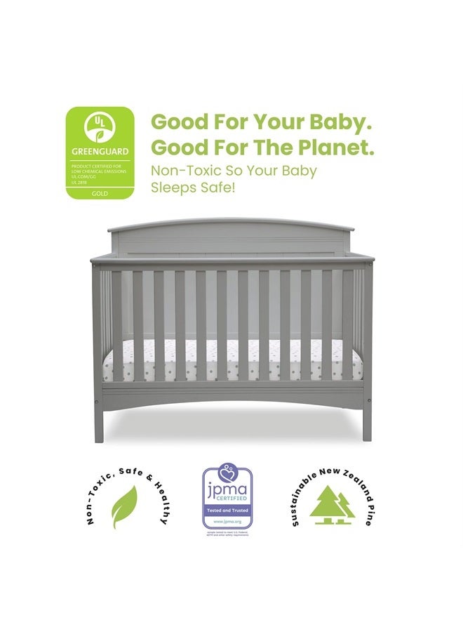 Archer Solid Panel 4-in-1 Convertible Baby Crib - Greenguard Gold Certified, Grey