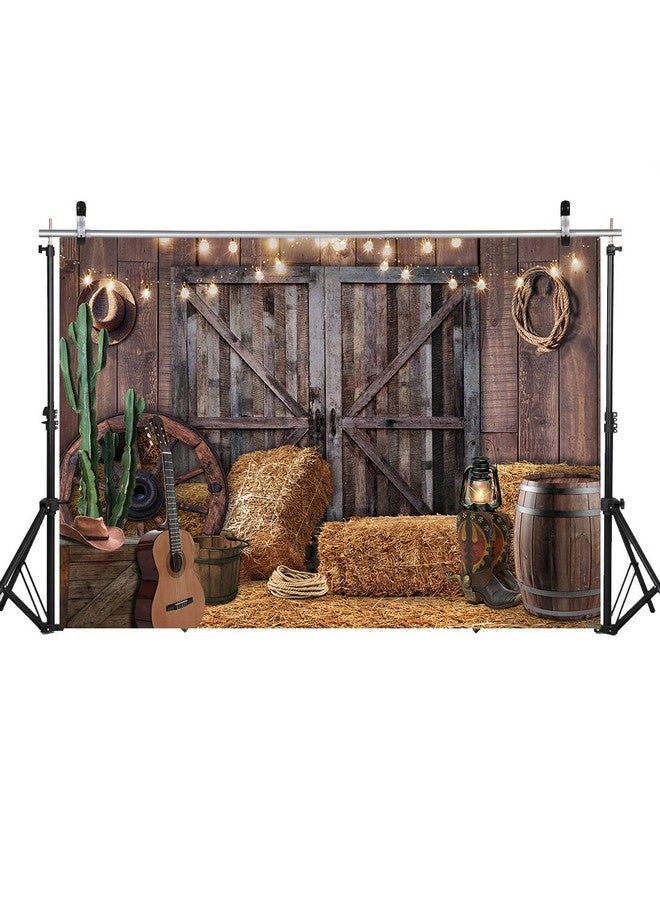WOLADA 7X5Ft Western Cowboy Backdrop Western Backdrop Western Party Decorations Cowboy Backdrop Western Themed Party Decorations Wooden House Barn Backdrop Wild West Party Decorations 12534 - Image 1