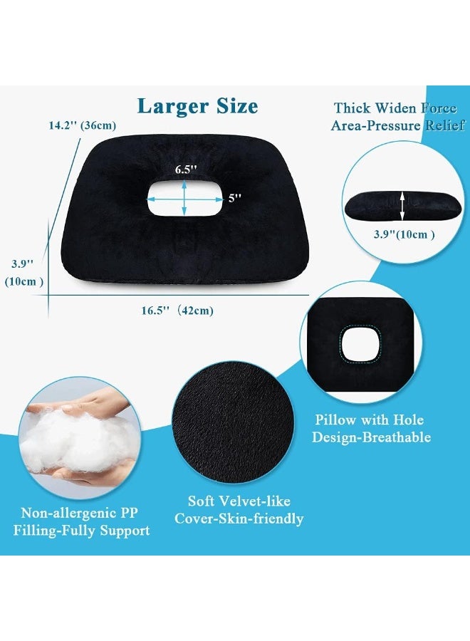 AOSSA Hemorrhoid Cushion Donut Seat Pillow for Sciatica Postpartum Back Pain Relief Orthopedic Doughnut Seat Cushion for Sitting Sleeping Pressure Sores Medical Recovery - Image 2