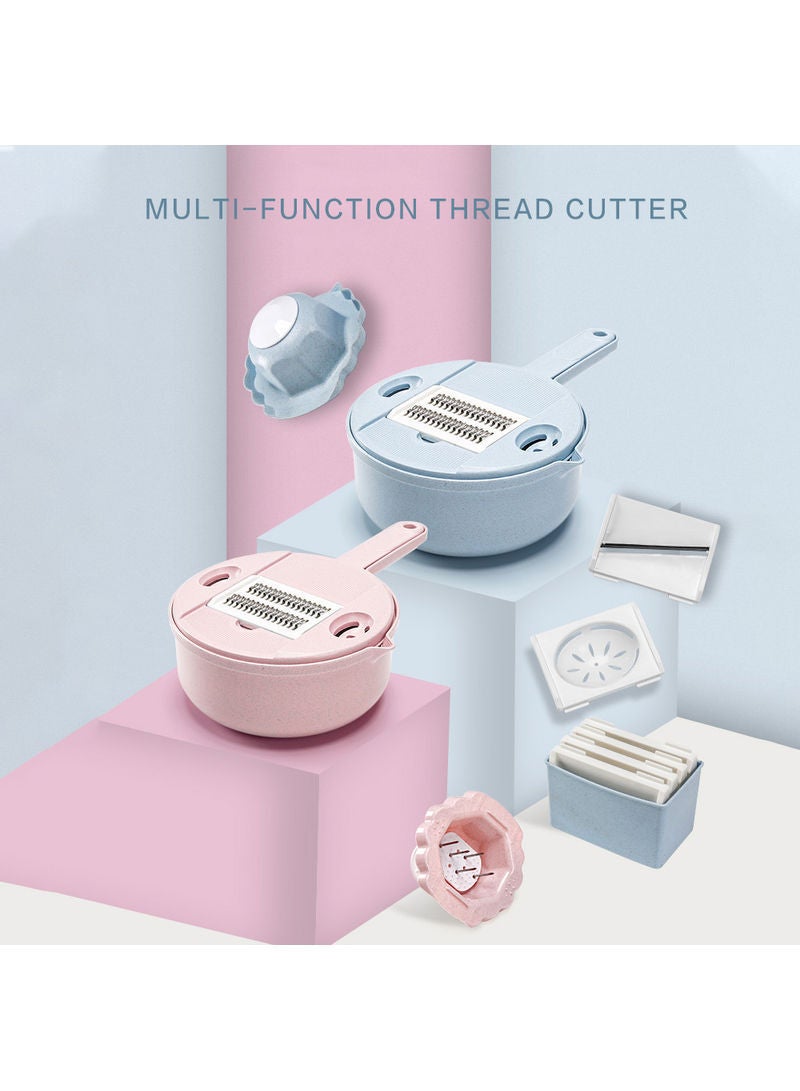 نيبمينينت قطاعة ومبشرة متعددة الوظائف للفواكه والخضراوات أزرق 26.5x9.2x18.3سم - Image 2