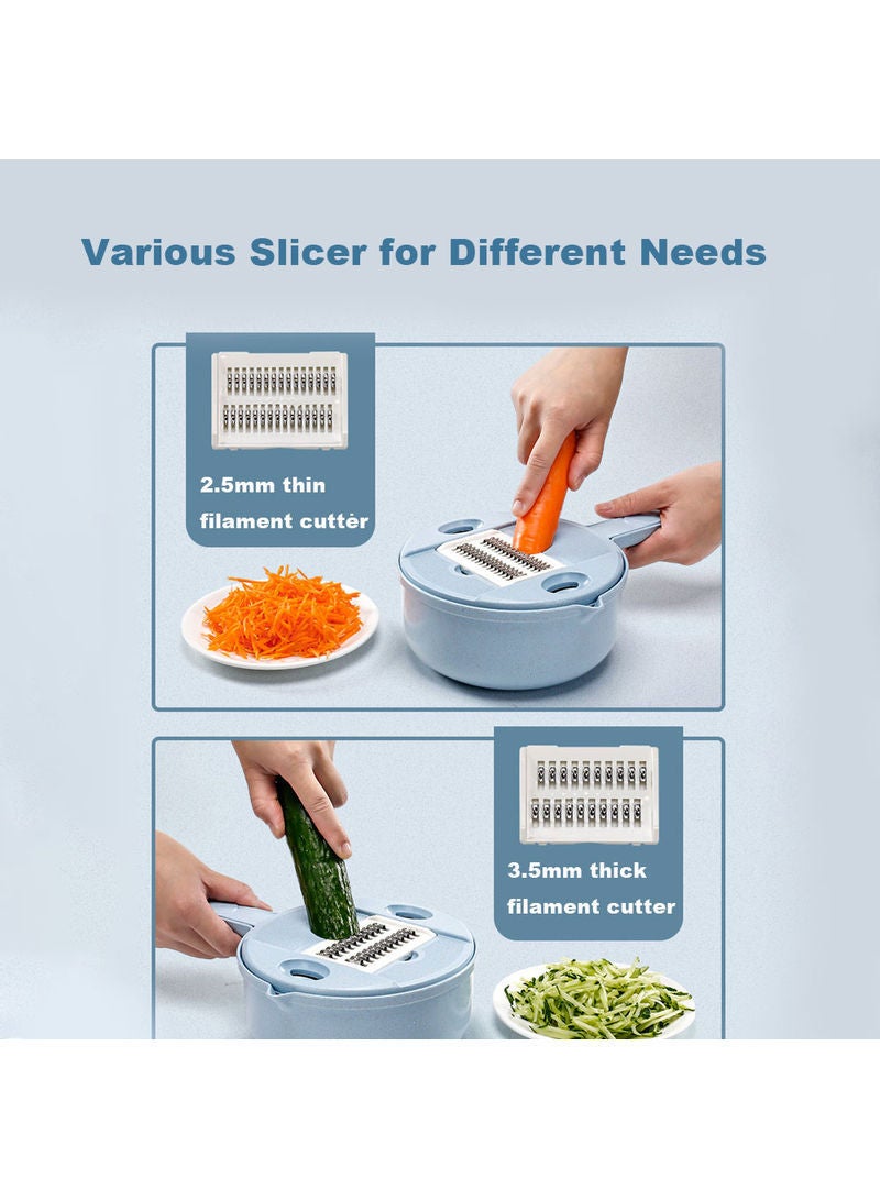 نيبمينينت قطاعة ومبشرة متعددة الوظائف للفواكه والخضراوات أزرق 26.5x9.2x18.3سم - Image 5