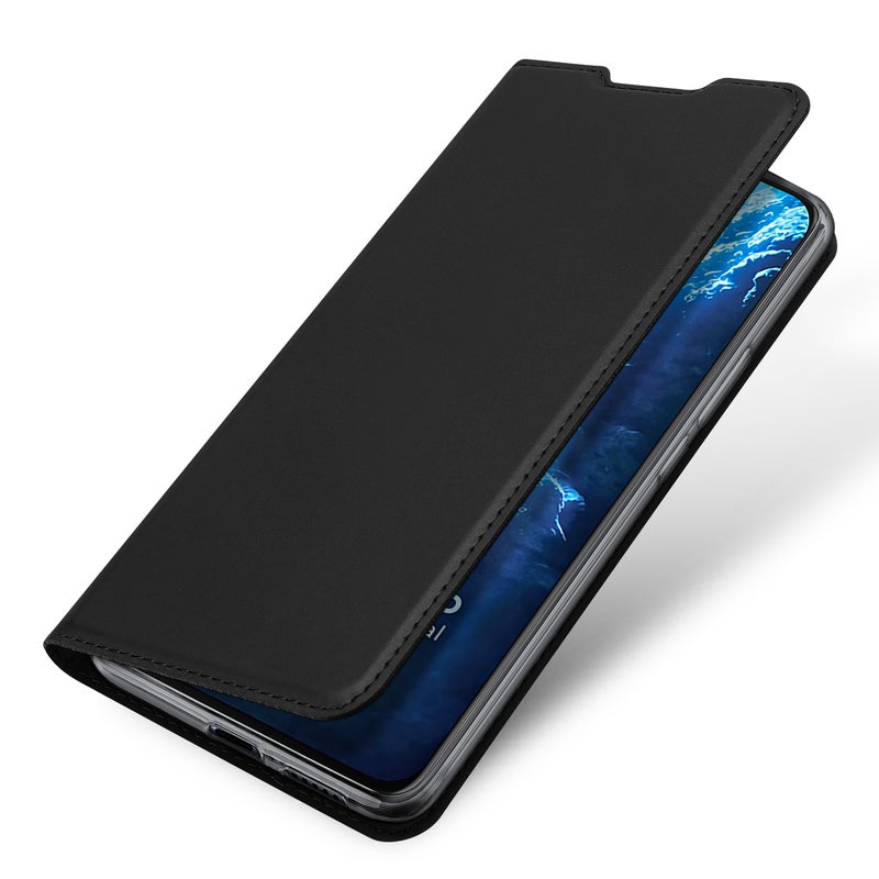 Generic (Unbranded) For VIVO V17 Pro Cellphone Cover PU Leather Shell Side Buckle Card Slots Mobile Phone Soft Case Overal Protection black - Image 2