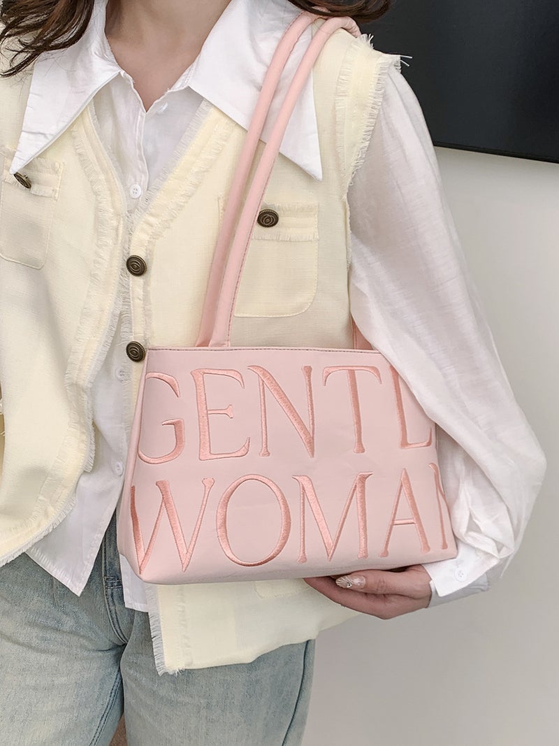 Gentle Woman Niche Casual Colorful Nylon Cloth Bag Embroidered Letters Shoulder Bag - Image 5
