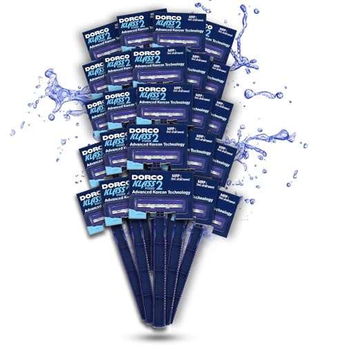 Dorco TD708 Disposable Shaving Razors for Men | Twin blade technology | Razor with Long Handle with Lubrastrip | Easy to carry | Smooth Save | Pack of 24 - Image 1