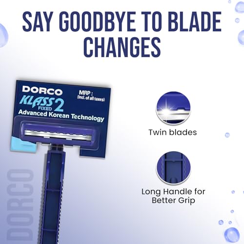 Dorco TD708 Disposable Shaving Razors for Men | Twin blade technology | Razor with Long Handle with Lubrastrip | Easy to carry | Smooth Save | Pack of 24 - Image 4