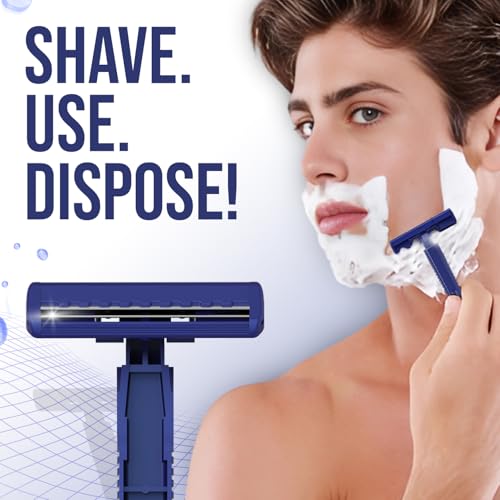 Dorco TD708 Disposable Shaving Razors for Men | Twin blade technology | Razor with Long Handle with Lubrastrip | Easy to carry | Smooth Save | Pack of 24 - Image 3