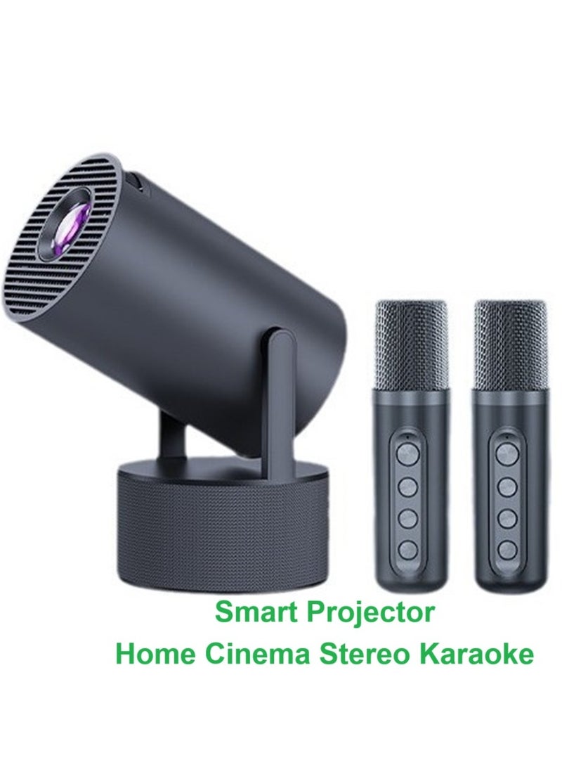 General Smart Projector Home Cinema Stereo Karaoke Portable Projector Dual Band WiFi6 +BT5.0 Module Rotates 180° Manual focus and Automatic Keystone Correction Technology  - Image 1