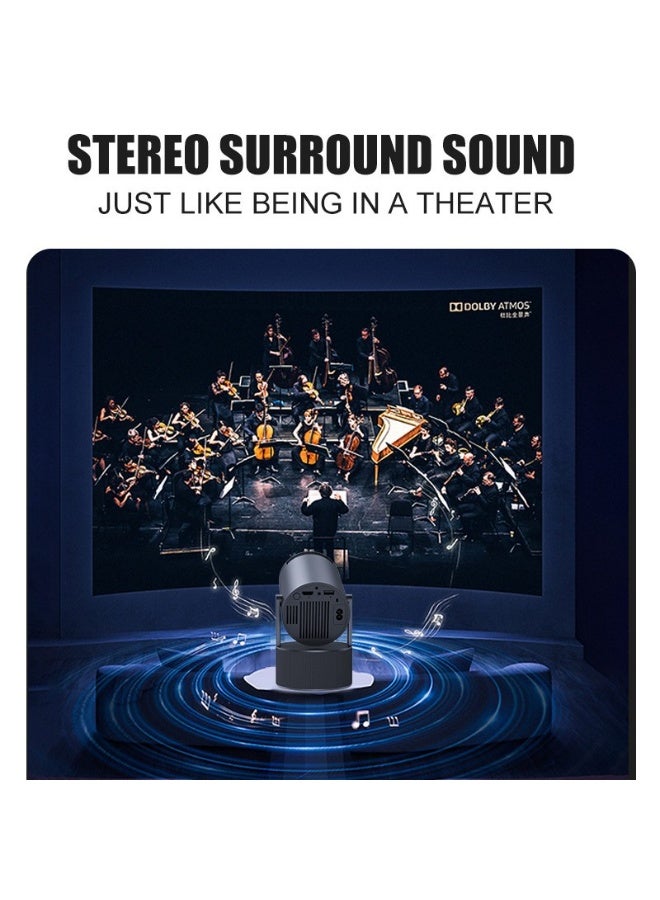 General Smart Projector Home Cinema Stereo Karaoke Portable Projector Dual Band WiFi6 +BT5.0 Module Rotates 180° Manual focus and Automatic Keystone Correction Technology  - Image 4