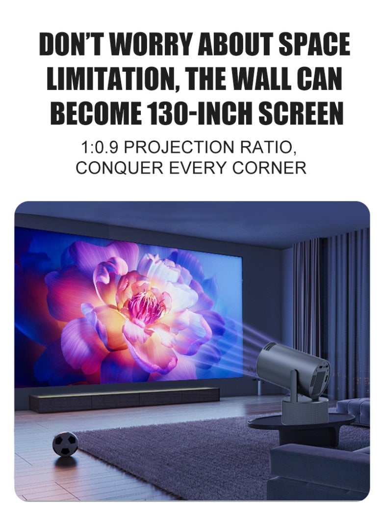 General Smart Projector Home Cinema Stereo Karaoke Portable Projector Dual Band WiFi6 +BT5.0 Module Rotates 180° Manual focus and Automatic Keystone Correction Technology  - Image 5