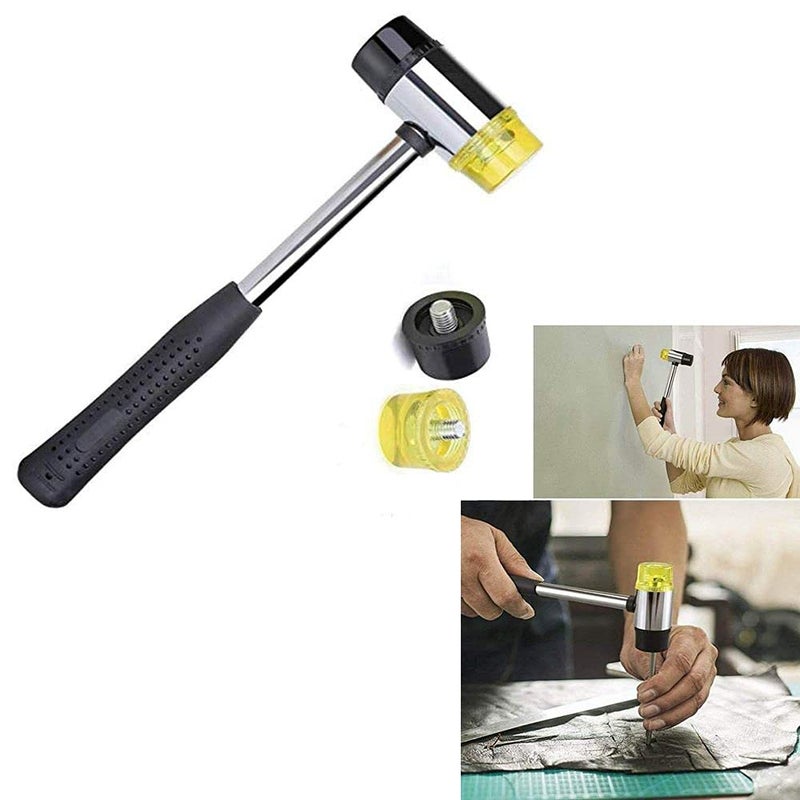 DIY Crafts DIY Crafts CTDIYHI21881 Lightweight Mallet with DoubleFaced Soft Rubber and Non Slip Hard Plastic Grip Perfect for Leather Crafts  - Image 1