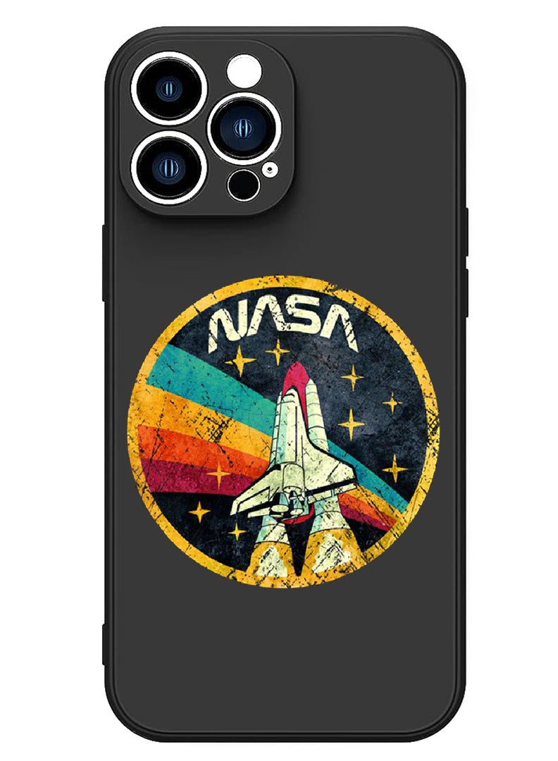 Theodor Protective Slim Fit Case Liquid Silicone Cover with Full Body Protection Anti-Scratch Shockproof Case For iPhone 13 Pro Max Black  - Nasa - Image 1