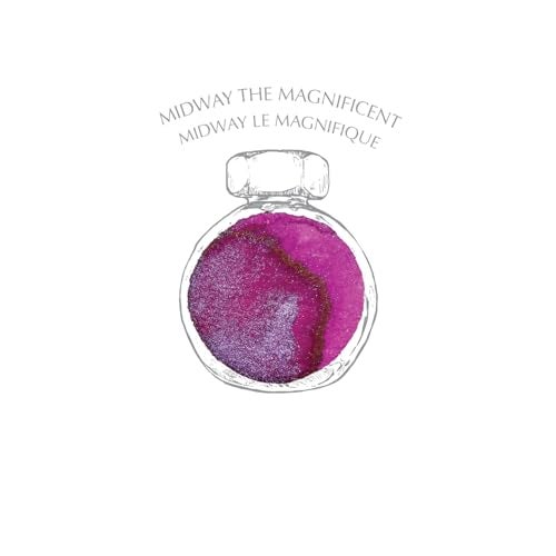 Ferris Wheel Press Ink Everyday Ink Collection Midway the Magnificent Fuchsia with Glistening Blue Shimmer 38ml Fountain Pen Ink Bottle - Image 3