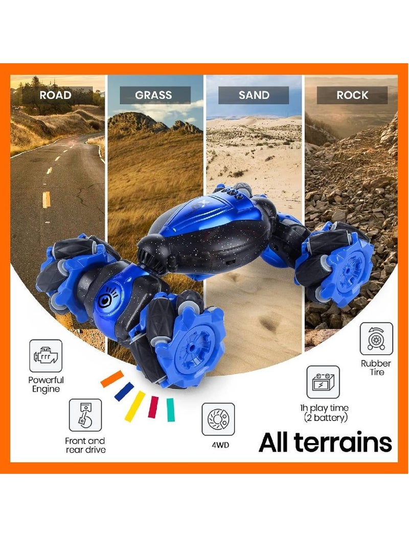 جينيكست إكستريم كروسلاندر، سيارة مضيئة تعمل بالتحكم عن بعد لجميع التضاريس، جهاز تحكم عن بعد بسوار، قابلة لإعادة الشحن، لعبة حركة إلكترونية، أسود/أزرق، RC49 - Image 5