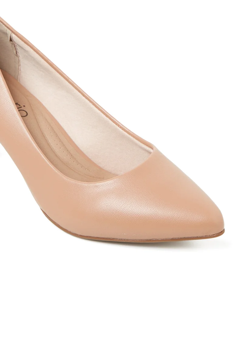 Beira Rio  BEIRA RIO Low Heel Shoes for Ladies – NUDE Shoes with Slip On | Comfortable PU Upper & TPR Sole for Women | Best Price UAE