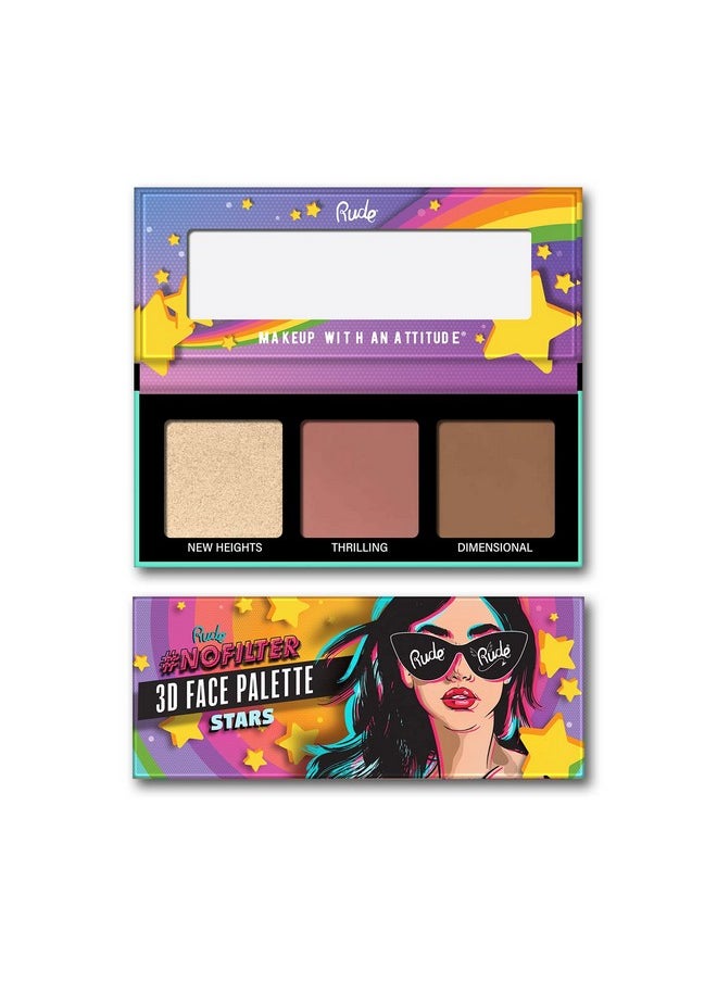Rude - Cosmetics Nofilter 3D Face Palette - Stars - Image 1