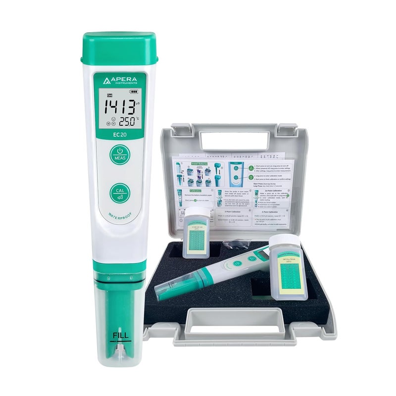 Apera Instruments Value Series EC20 Conductivity (EC) Pocket Tester Kit, ±1% F.S Accuracy in 0 to 20 mS/cm, BPB Sensor - Image 1