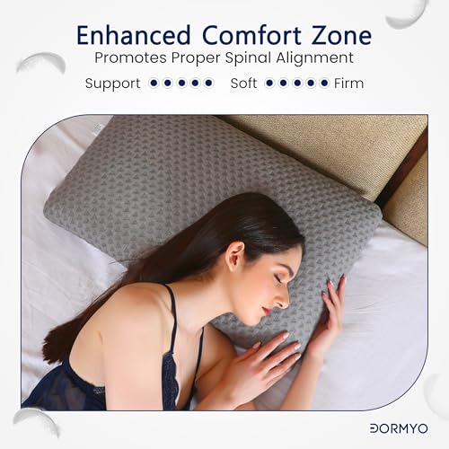 Dormyo 2.5 Inch Height Memory Foam Pillow for Neck Pain and Shoulder Pain - Orthopedic Gel Infused Memory Foam Soft Pillows for Sleeping - Pack of 1 Luxe - Image 2