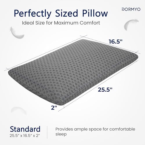 Dormyo 2.5 Inch Height Memory Foam Pillow for Neck Pain and Shoulder Pain - Orthopedic Gel Infused Memory Foam Soft Pillows for Sleeping - Pack of 1 Luxe - Image 3