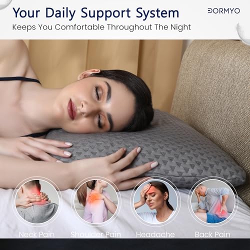 Dormyo 2.5 Inch Height Memory Foam Pillow for Neck Pain and Shoulder Pain - Orthopedic Gel Infused Memory Foam Soft Pillows for Sleeping - Pack of 1 Luxe - Image 5