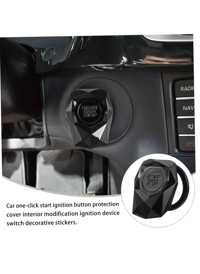 Excefore Car Engine Start Button Cover, Car Start Button Covers Key Ignition Cover Car Bling Ring Sticker Cap Ignition Accessories car Sticker fire Cover Iron Universal  - Image 4