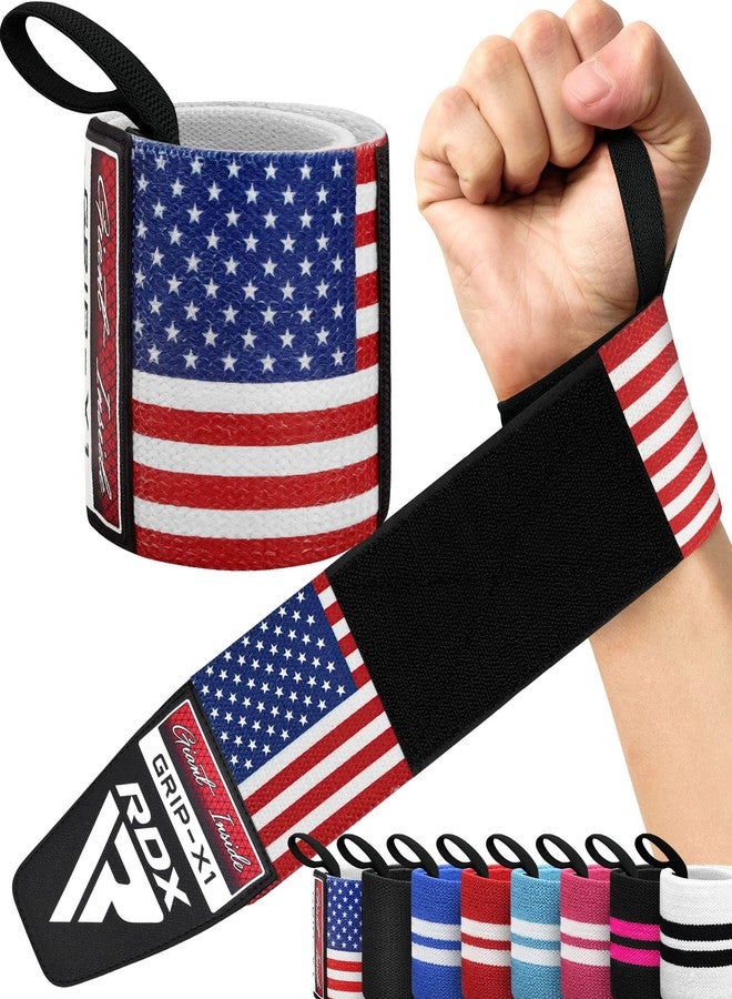 RDX Weight Lifting Wrist Wraps Support, IPL USPA Approved, Elasticated Pro 18” Cotton Straps, Thumb Loop, Powerlifting Bodybuilding Fitness Strength Gym Training WOD Workout, Gymnastics - Image 1
