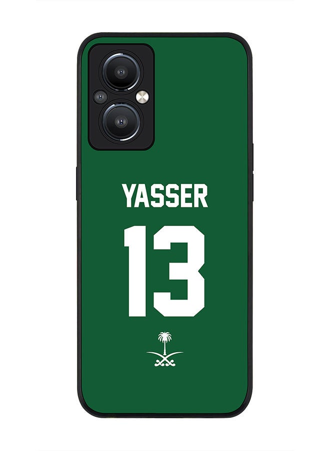 Stylizedd Rugged Black edge case for OnePlus Nord N20 5G Slim fit Soft Case Flexible Rubber Edges Anti Drop TPU Gel Thin Cover - Football Team - Saudi Arabia Player Name - Yasser - Image 1