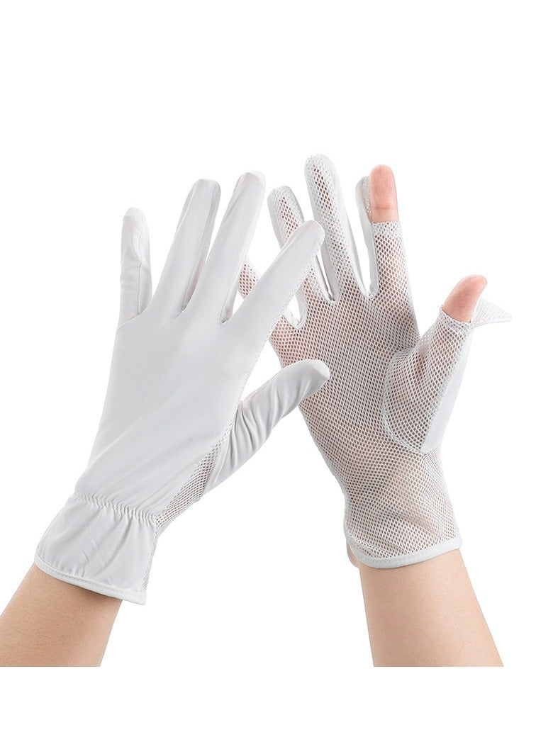 Women Summer UV Protection Gloves Openable Finger Sunblock Driving Gloves Touchscreen Mittens - Image 1