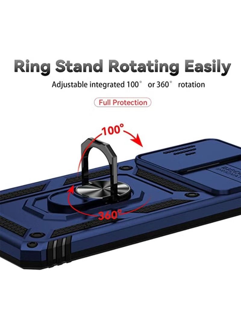 Samsung A23 5G / 4G Case Cover with Slide Camera Protector Anti Scratch Shock-Absorption Kickstand Hybrid Phone Case Protection and for Samsung M23 5G / M13 Blue - Image 4