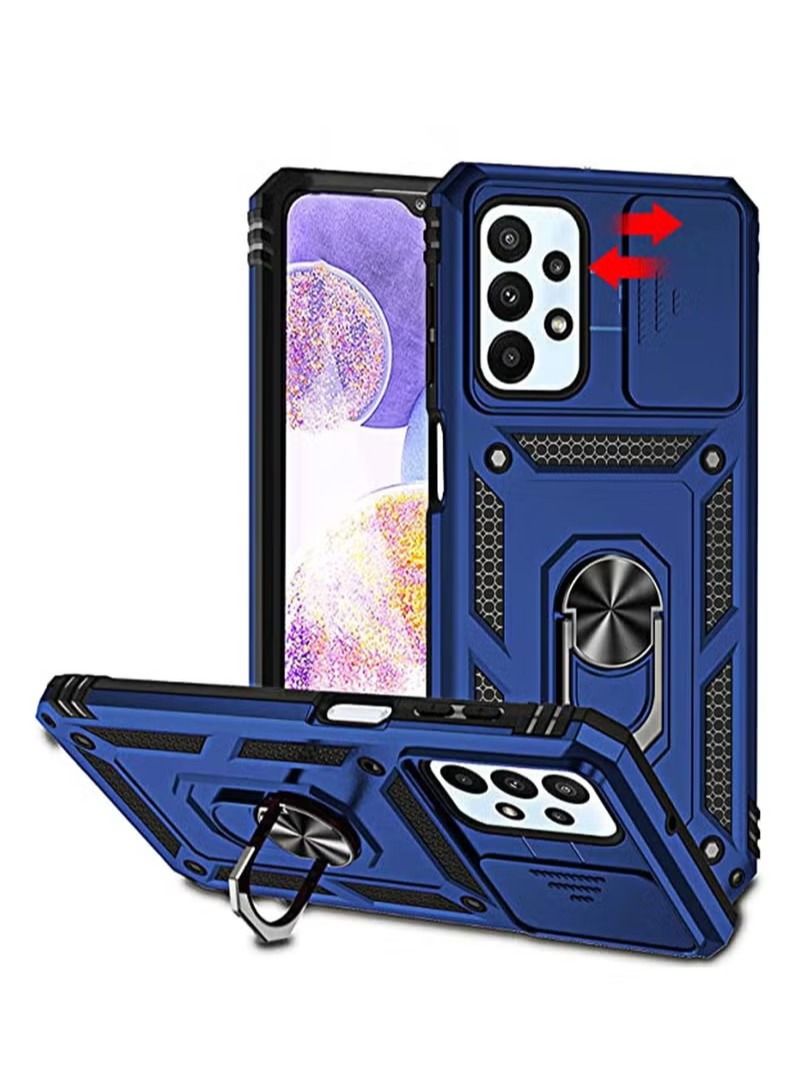 Samsung A23 5G / 4G Case Cover with Slide Camera Protector Anti Scratch Shock-Absorption Kickstand Hybrid Phone Case Protection and for Samsung M23 5G / M13 Blue - Image 1