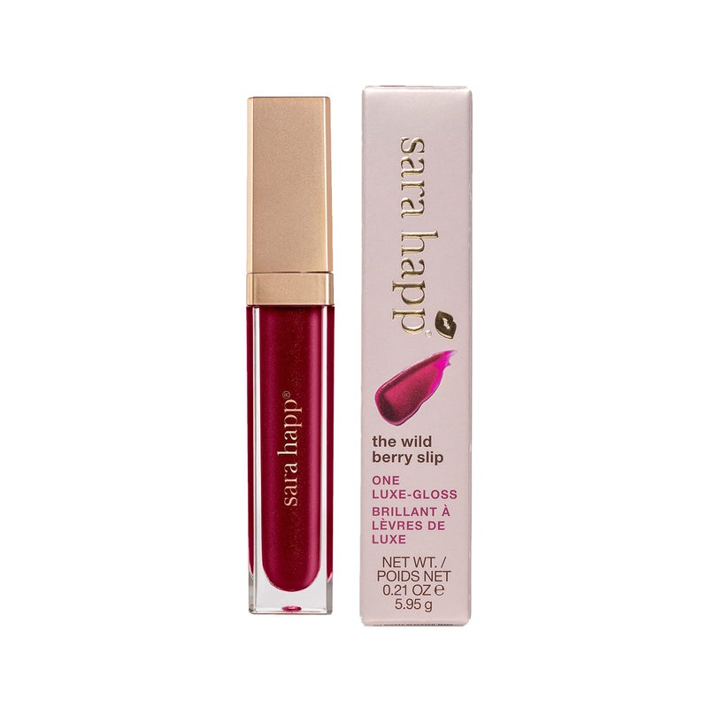 Sara Happ Wild Berry Slip Luxe Gloss with Subtle Shimmer - High-Impact Shine & Long-Lasting Wear, Nourish, Hydrate, and Heal Your Lips, 0.21 fl. oz. - Image 1