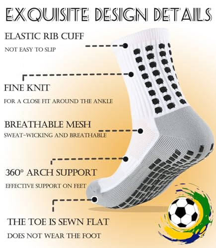 KMOLY 2 Set Kids Grip Soccer Socks and Shin Guard Sleeves for Age 7-14 Years Youth Boys Girls Children Football Basketball Training Matches - Image 2