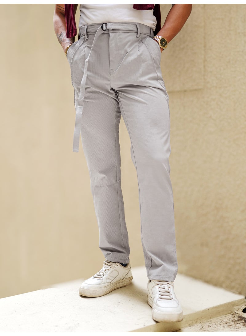 Maniac Mens Grey Stripe Trouser - Image 1