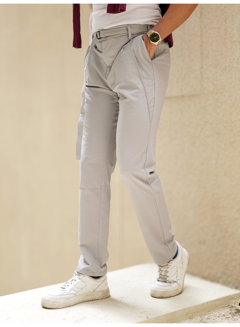 Maniac Mens Grey Stripe Trouser - Image 2