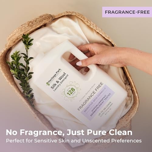 Heritage Park Laundry Essentials Heritage Park Silk & Wool Fragrance Free, Hypoallergenic, pH-Neutral Laundry Detergent - Dermatologist-tested, Sensitive Skin-Friendly, Enzyme-Free, Concentrated Up to 128 loads (64 fl oz) - Image 5